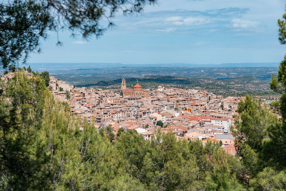 Panoramic view of Calaceite town in Spain.