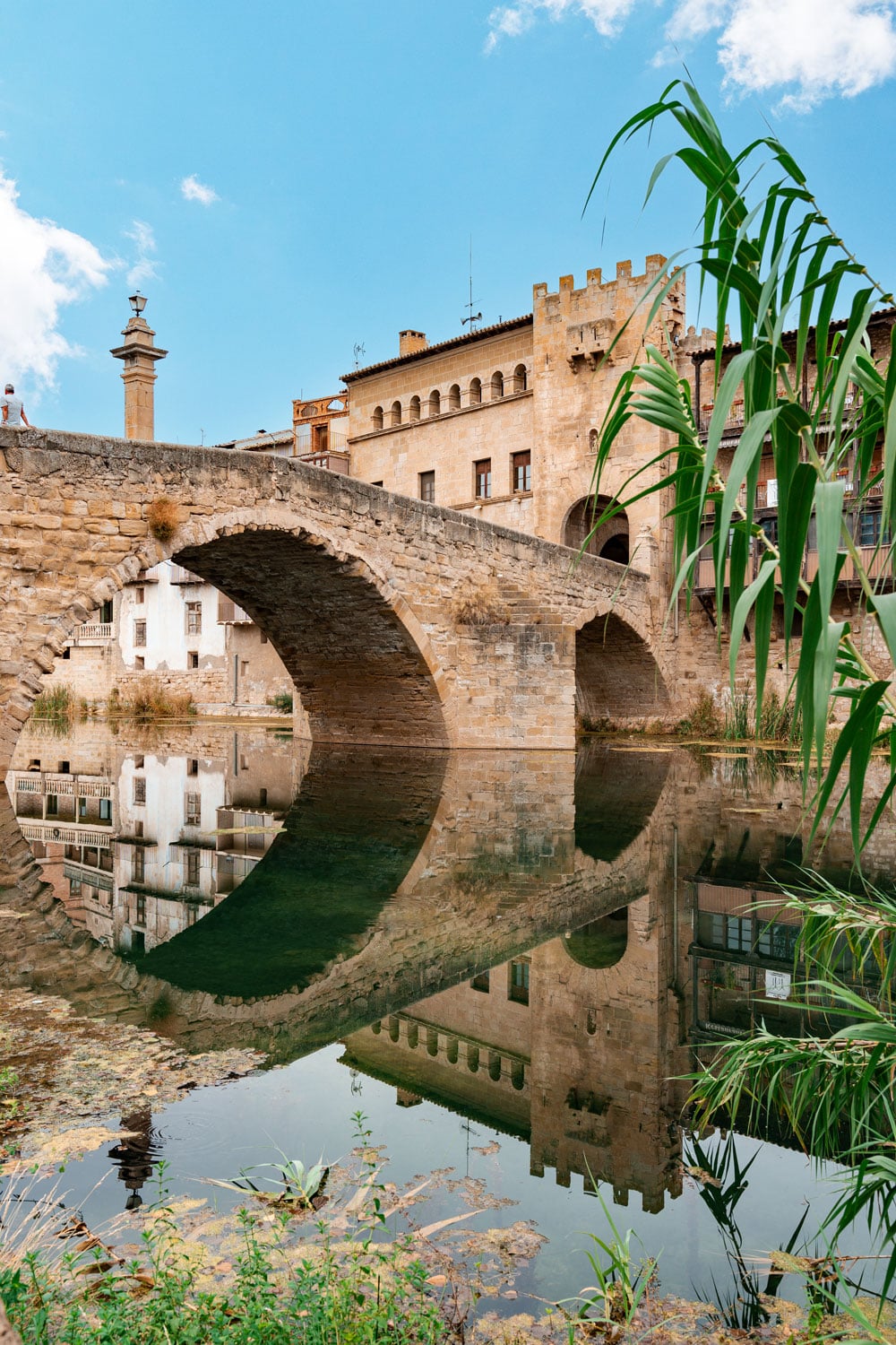 Medieval stone bridge in Valderrobres over the Matarrana river.