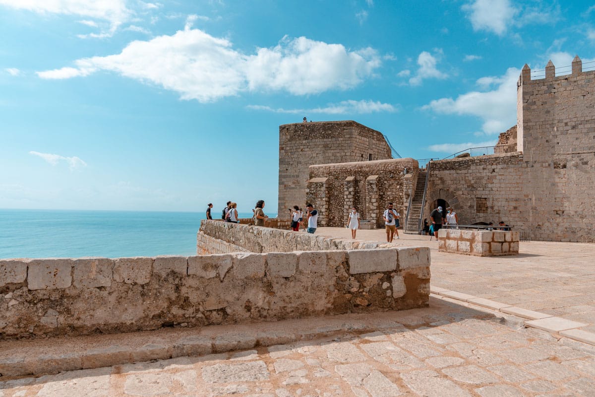 Castle visitors exploring the Game of Thrones filming location in Peniscola.