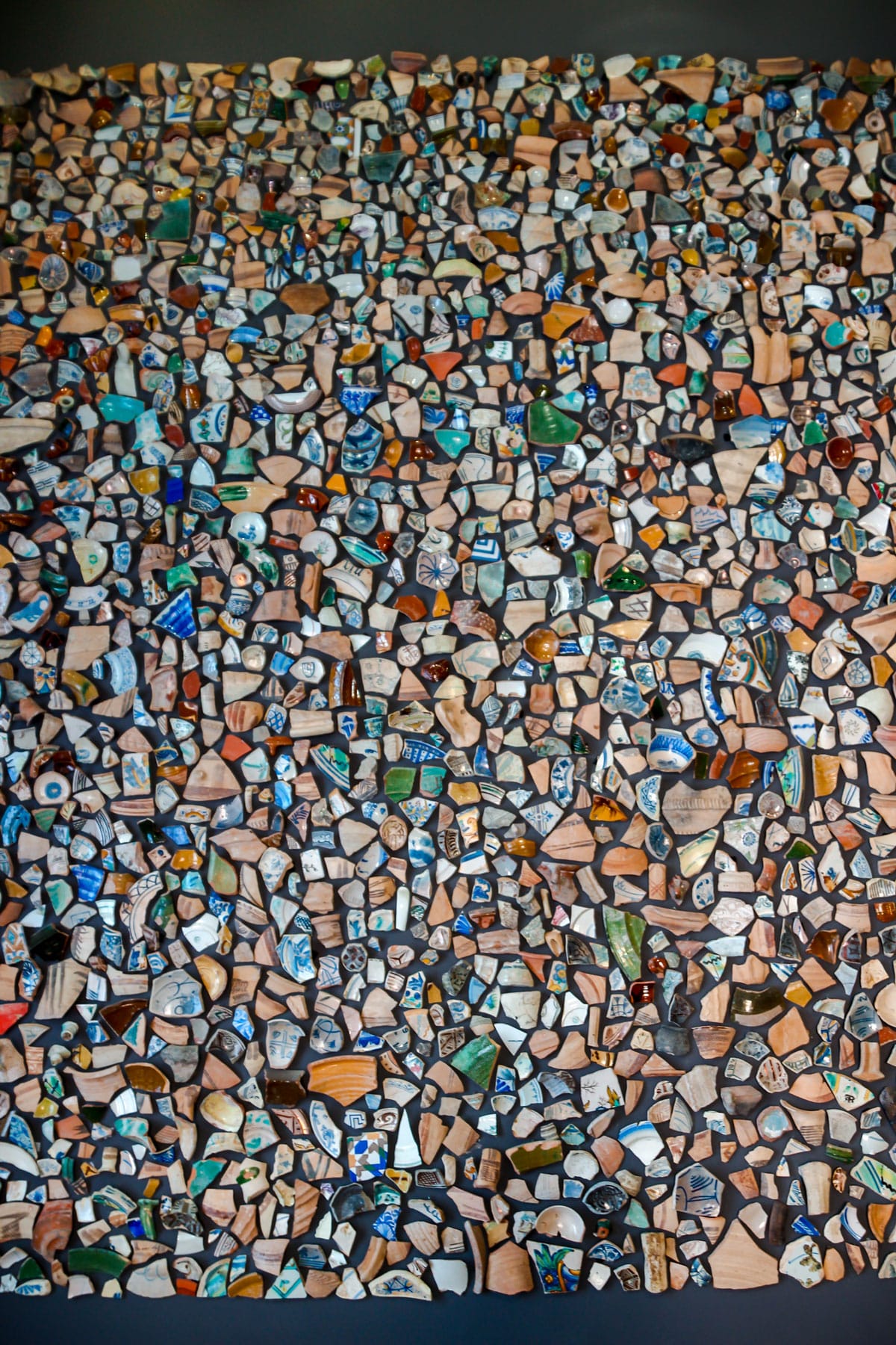 Broken pottery exhibit at the castle.