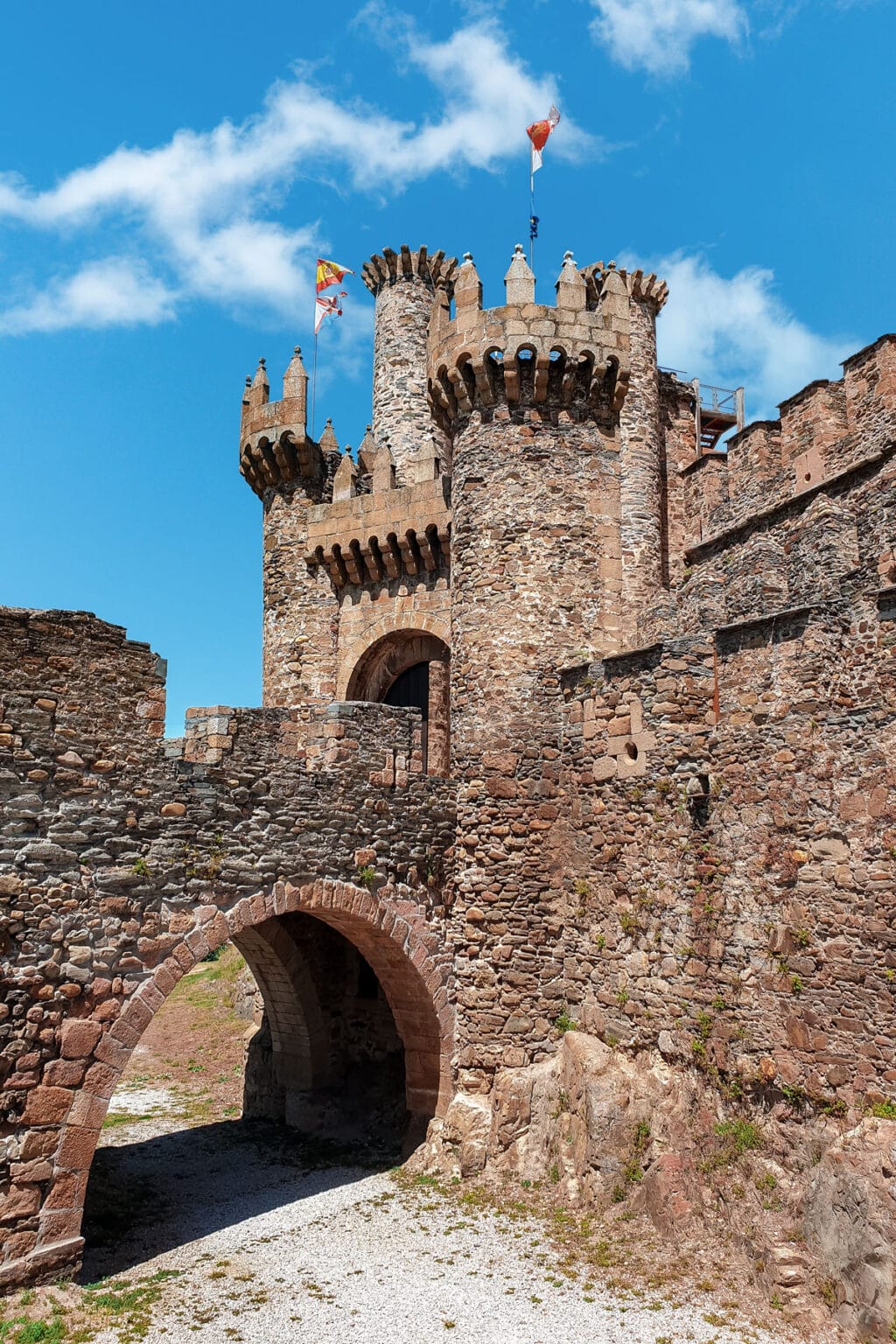 Ponferrada Castle, a medieval fortress in Leon, Spain.