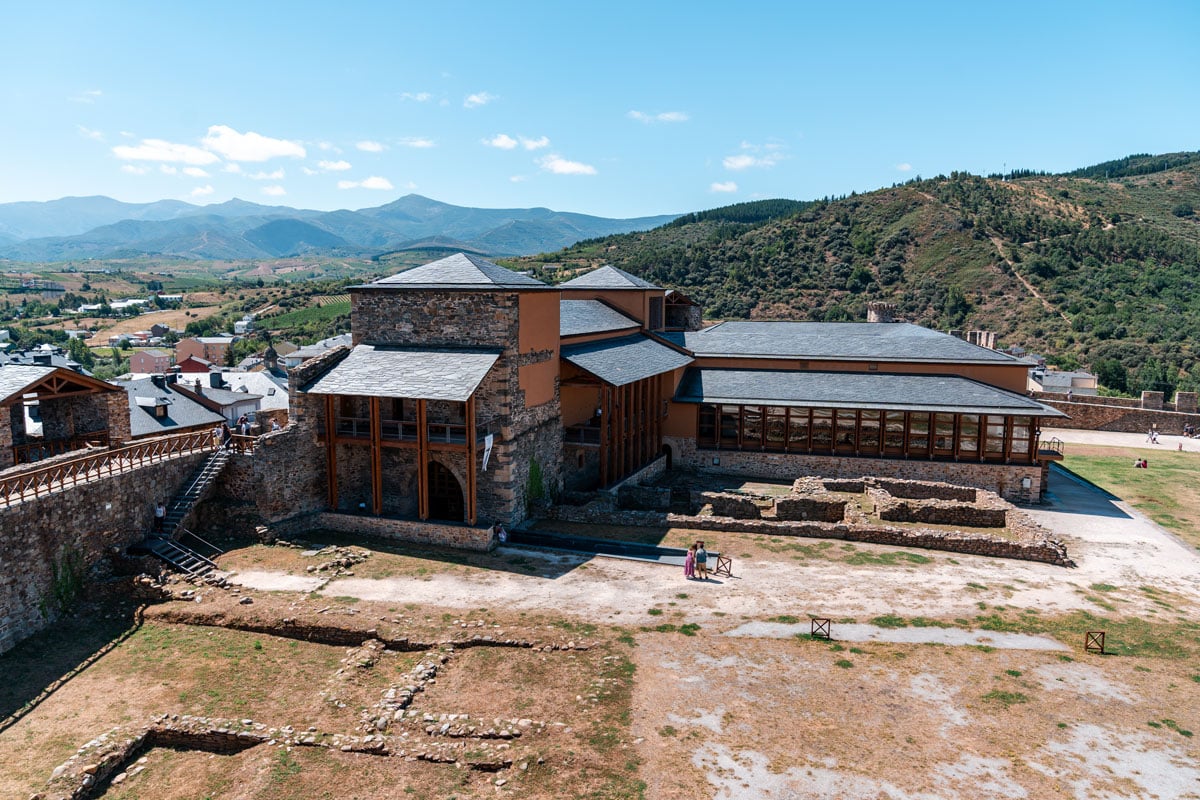 Panoramic view to castle ground and surroundings.