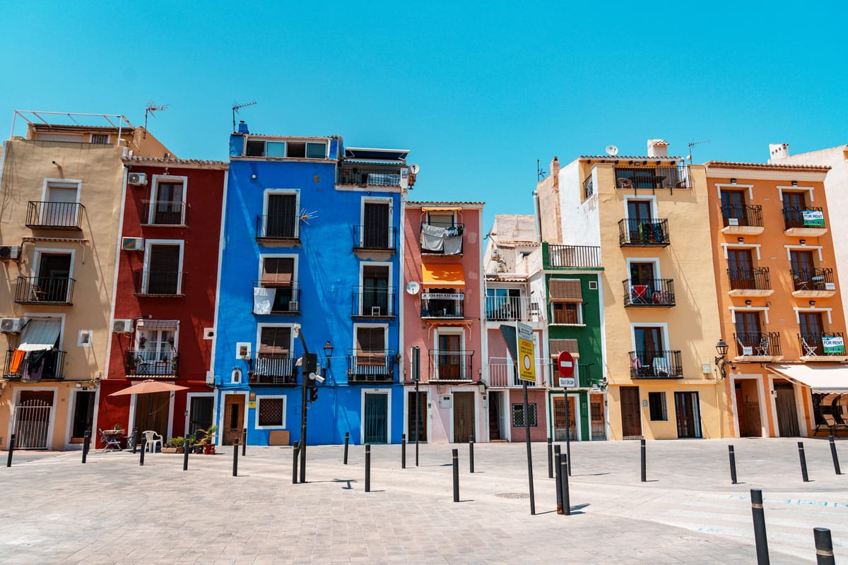 Villajoyosa picturesque houses with colorful facades.