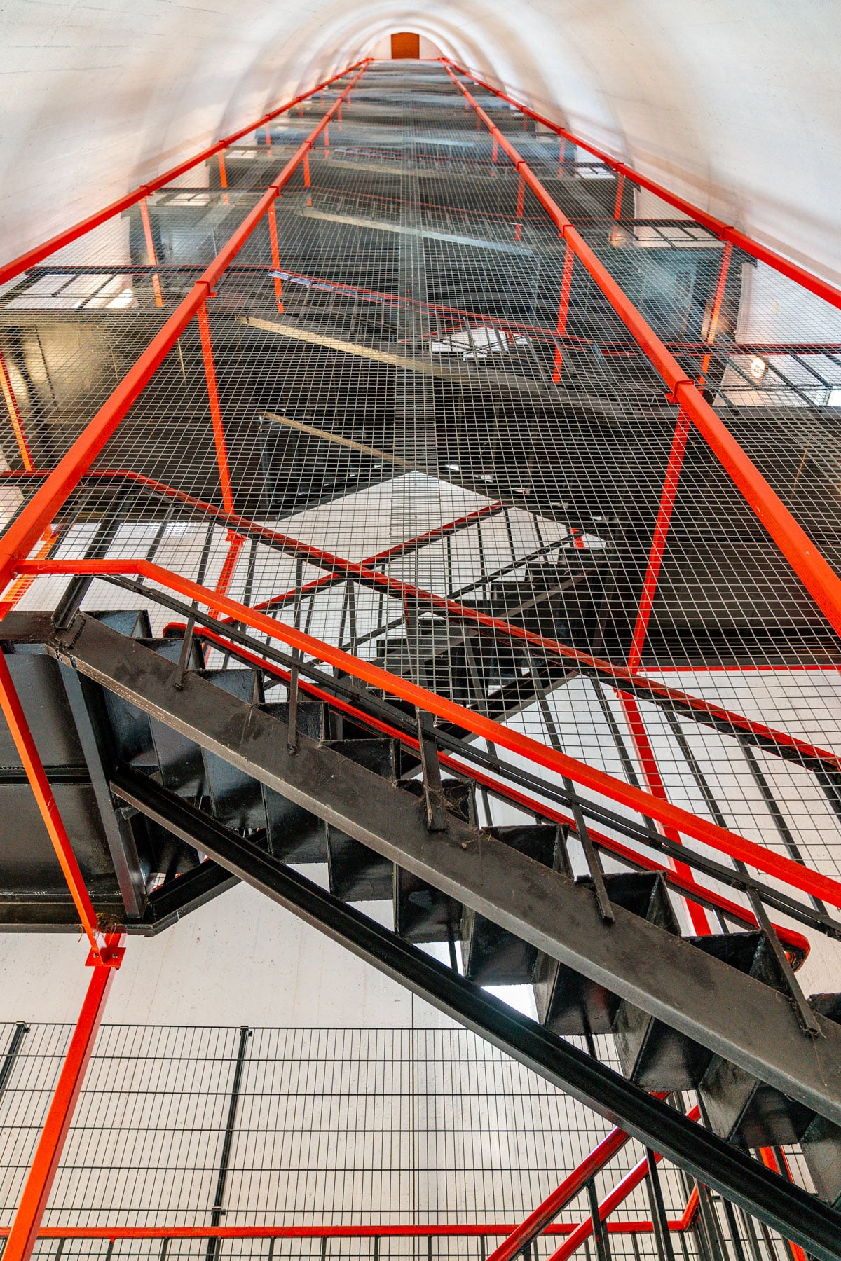 Stairs leading to the top of the Sõrve Lighthouse.