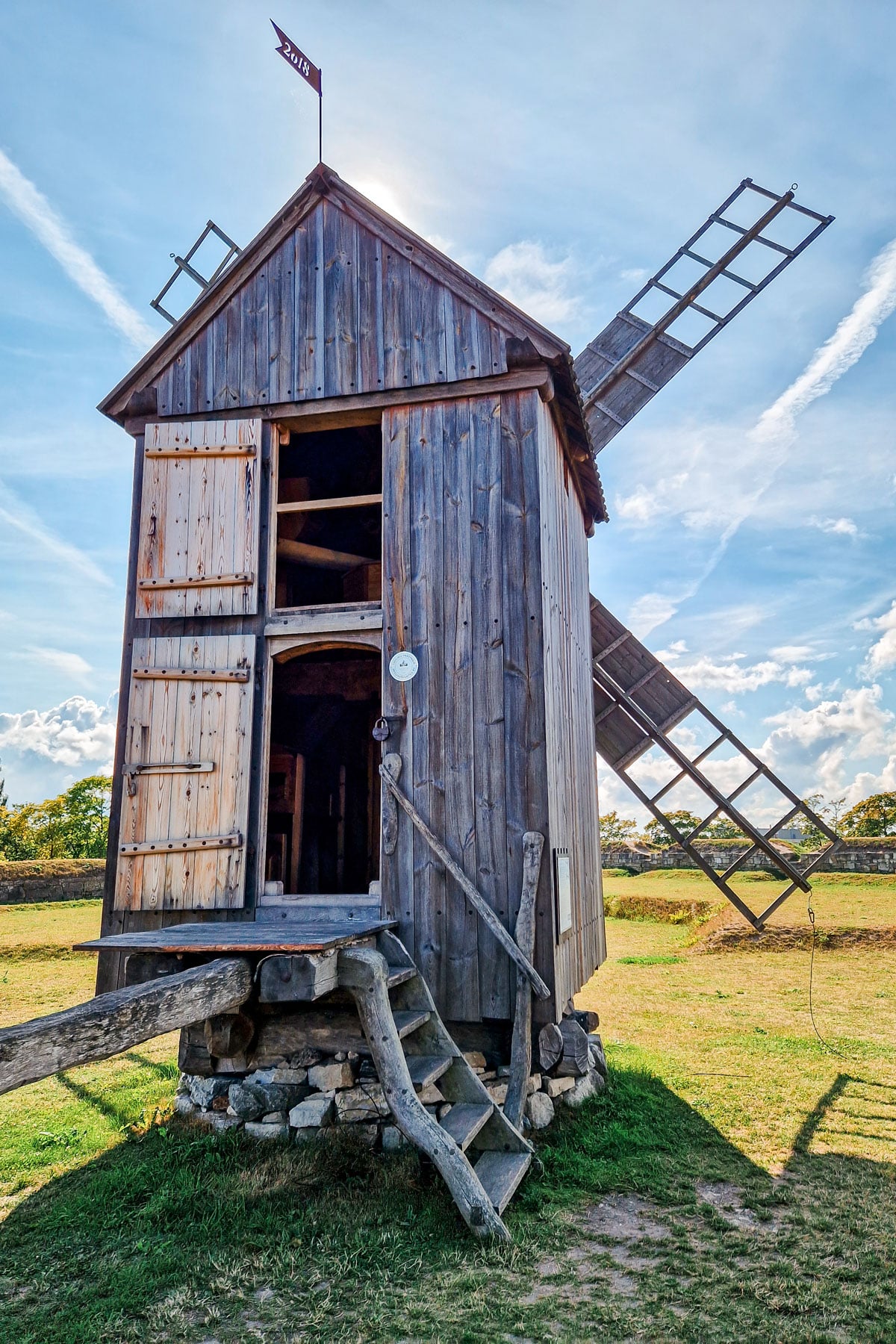 Windmill at Angla Windmills Park in Saaremaa.