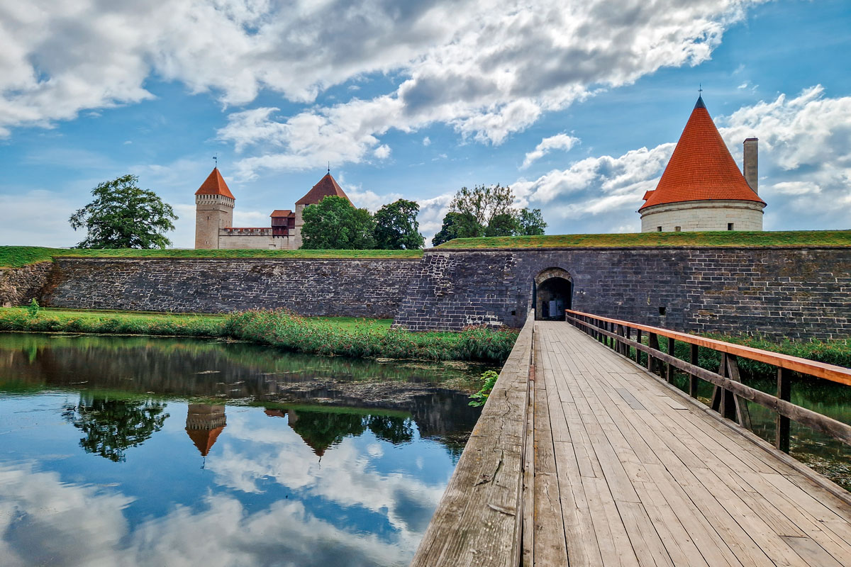 Bridge to Kuressaare Castle through medieval wall.