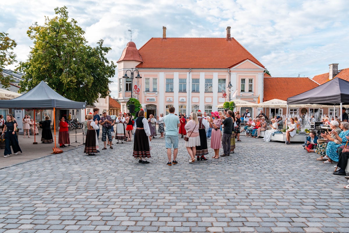 Lively street at Kuressaare Old Town.