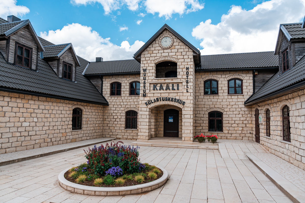 Kaali crater visitor center building.