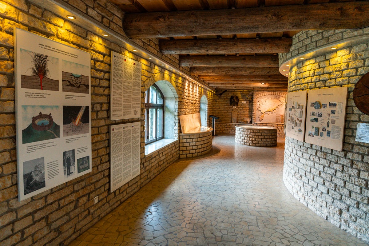 Kaali crater museum interior.