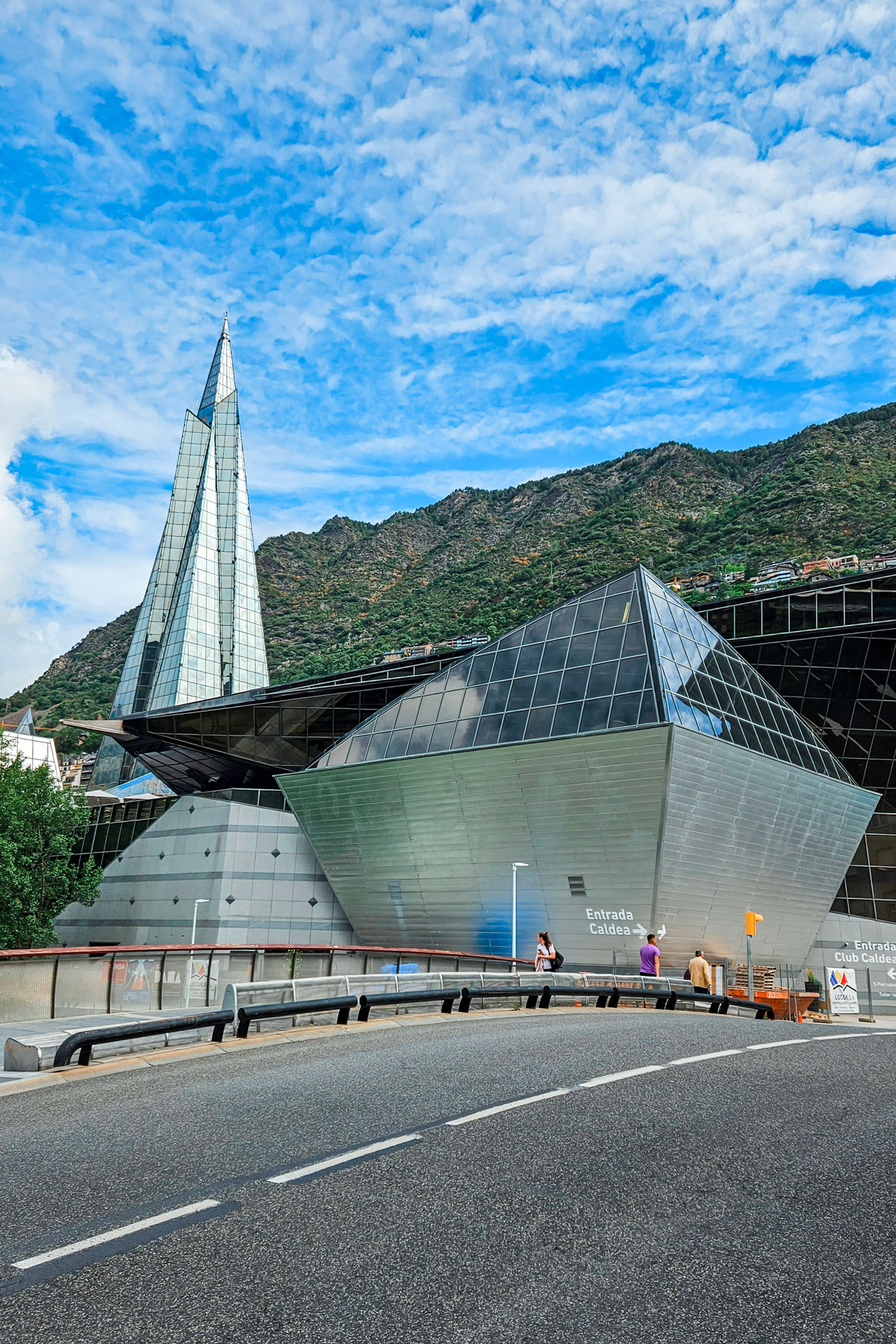 Caldea Spa glass tower and modern building in Escaldes Engordany.